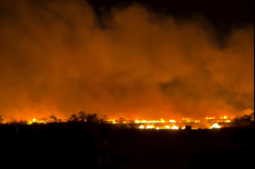  Incêndio de grandes proporções atinge área rural na entrada de Bela Vista 