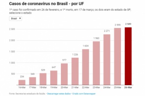 Brasil contabiliza 63 mortes; GO e SC registram as primeiras vítimas