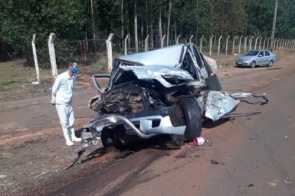 Acidente entre Clio e S10 deixa 4 mortos e 2 feridos na BR-163
