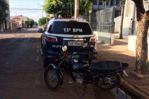 Moto furtada em São Paulo é recuperada em Aparecida do Taboado