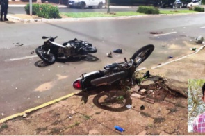 Colisão entre duas motos termina com morte de jovem de 20 anos