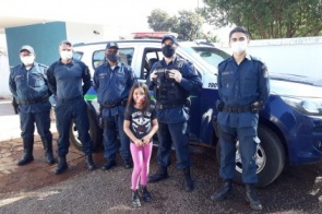 Fã da Policia Militar, garotinha de 06 anos conhece o 3º BPM de Itaporã