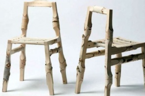Designer cria cadeira de madeira com sobras da indústria: 'intersecção entre natureza e tecnologia'