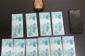 Homem é preso após receber R$ 1 mil em notas falsas