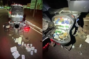 Polícia descobre mais de 700 canetas emagrecedoras em moto