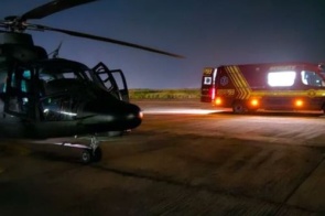 Trabalhador ferido após desentendimento em fazenda no norte do Pantanal é resgatado de helicóptero