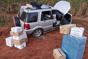 Perseguição a comboio termina com carros capotados e 25 veículos apreendidos em MS
