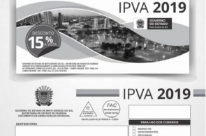 Donos de veículos de MS começaram a receber os boletos do IPVA 2019