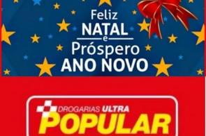 Farmácia Ultra Popular  deseja um Feliz Natal e um Próspero 2019 a todos seus Clientes e amigos