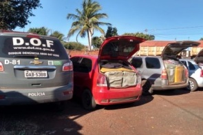 Três veículos com contrabando são apreendidos região de Maracaju
