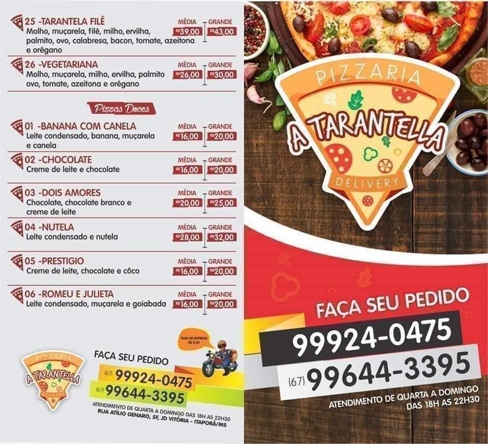 TARANTELLA PIZZARIA, Marília - Cardápio, Preços & Comentários de  Restaurantes