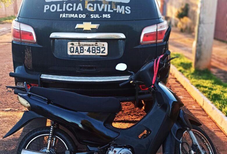 A motocicleta, uma Kenton Blitz preta, havia sido furtada no dia 22 de abril - Crédito: Divulgação/PCMS