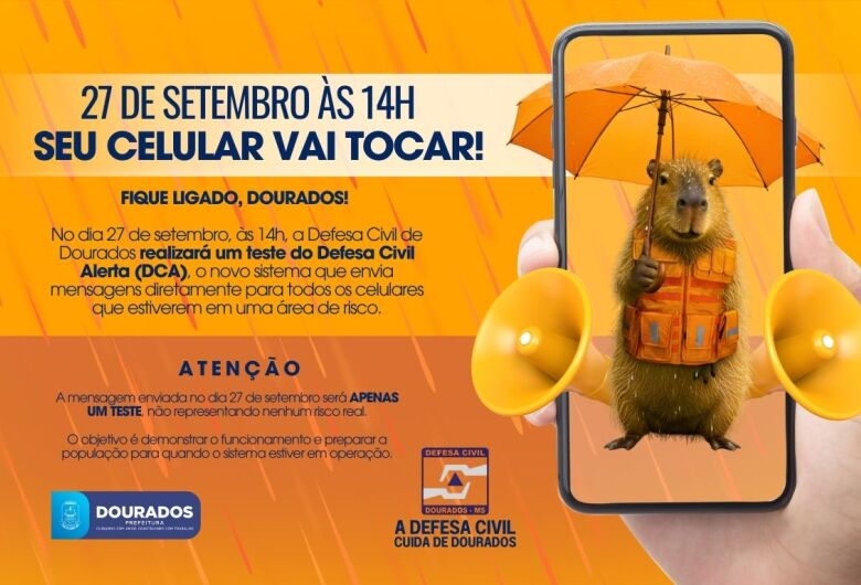 Para celulares com sinal 4G ou 5G, o alerta chegará automaticamente no aparelho - Crédito: Divulgação/Assecom