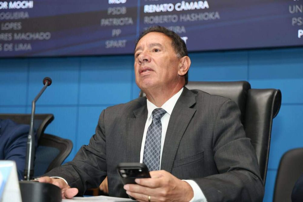Presidente da Alems, Gerson Claro (PP), durante sessão (Foto: Divulgação/Alems)