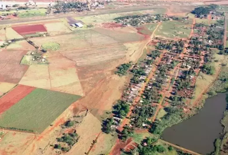 Vista aérea do distrito de Nova Itamarati, em Ponta Porã. - Crédito: (Foto: Arquivo)