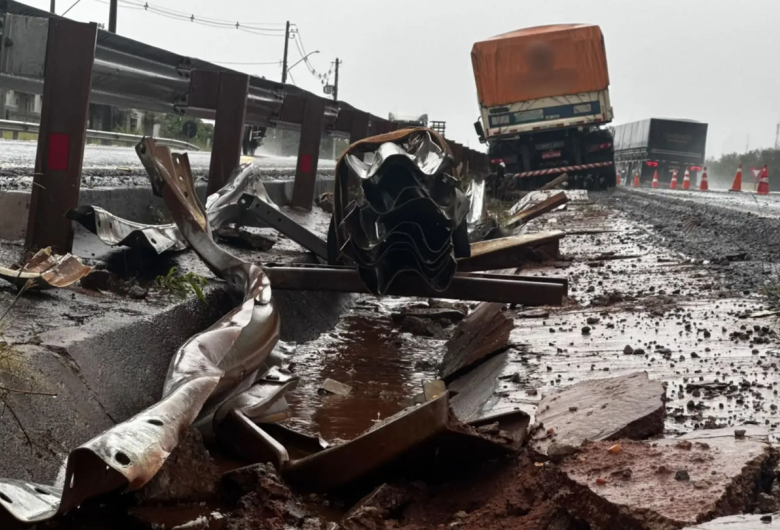 O acidente ocorreu na BR-163, no km 479. - Crédito: (Mateus Andrade, Midiamax)