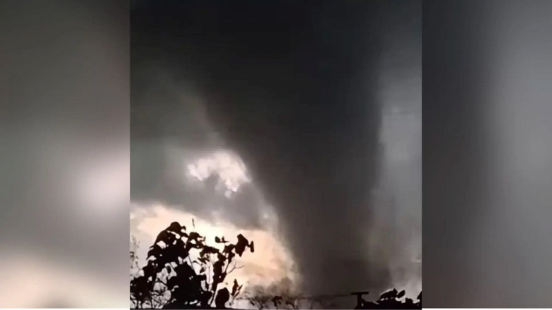 O tornado atingiu o noroeste do Rio Grande do Sul. (Foto: Reprodução, Redes Sociais)